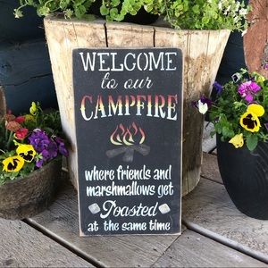 Welcome To Our Campfire Sign